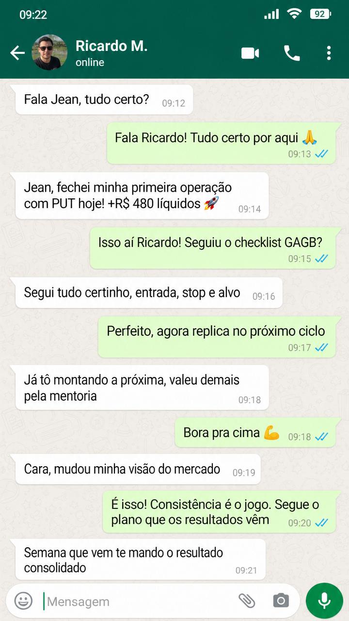 Depoimento de aluno via WhatsApp 1