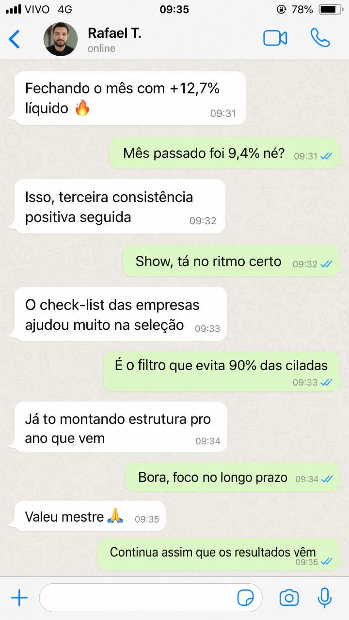 Depoimento de aluno via WhatsApp 5