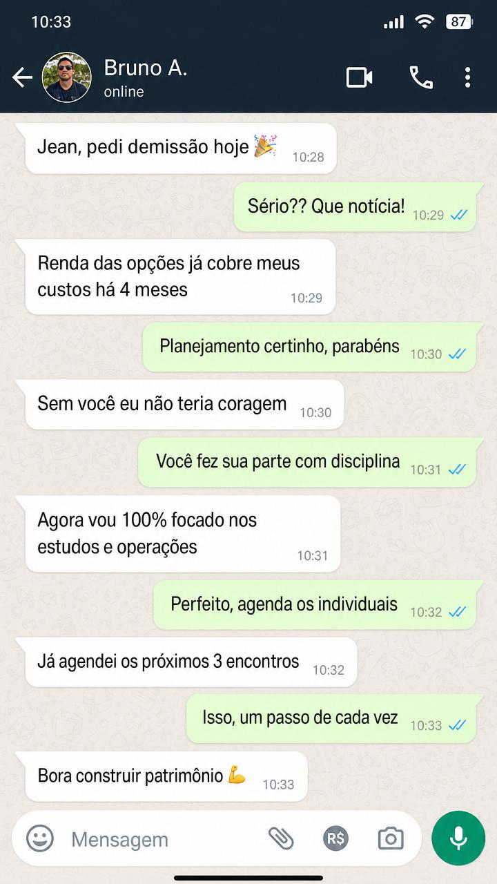 Depoimento de aluno via WhatsApp 6